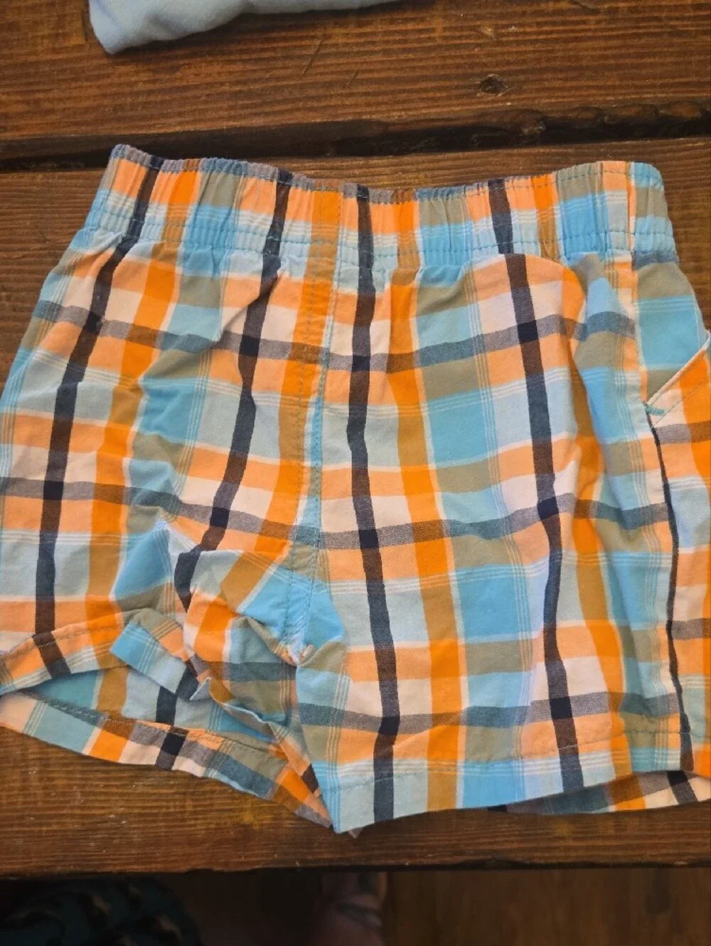 Light Blue Shark Tee & Plaid Shorts Kids Set